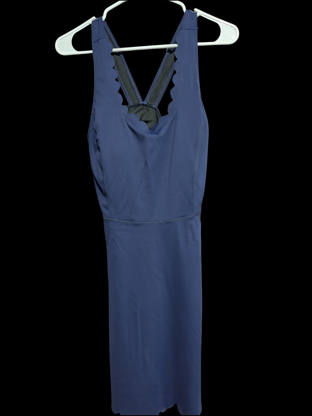 Attraco Navy Scallop Hem Athletic Dress Large Racerback Activewear